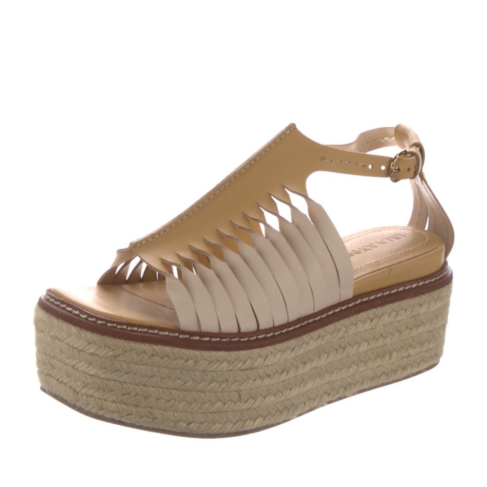 ULLA JOHNSON Valencia Twisted Contrast Flatform Sandals Sand 37 $690 - Picture 5 of 10